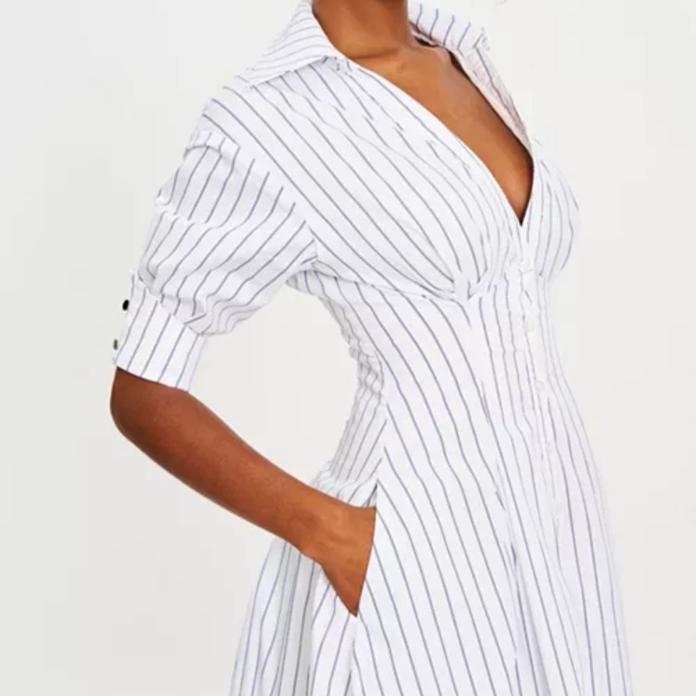 Miss Circle Cotton Poplin Pleated Midi Preppy Shirt Dress SOLD OUT ONLINE - Picture 4 of 15